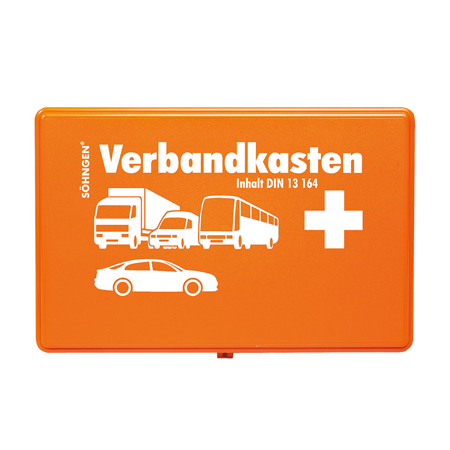 Automobile First-Aid Kit Plastic, orange DIN 13164