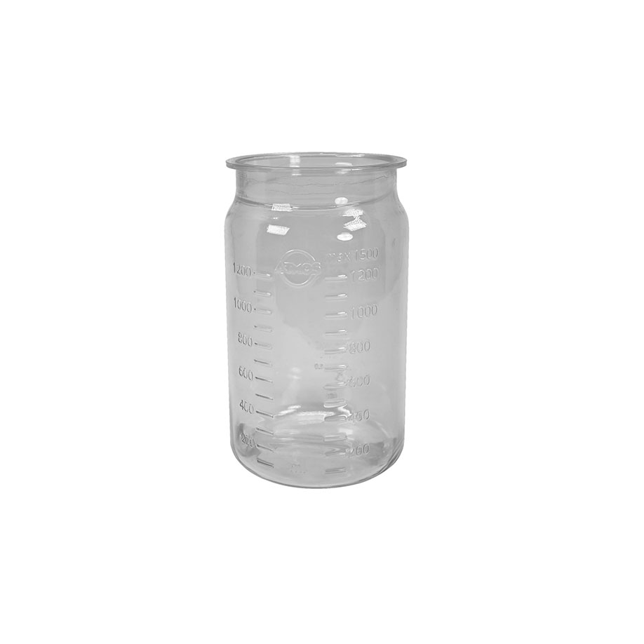 Sekretbehälter 1,5 Ltr. (PC) mit Skalierung