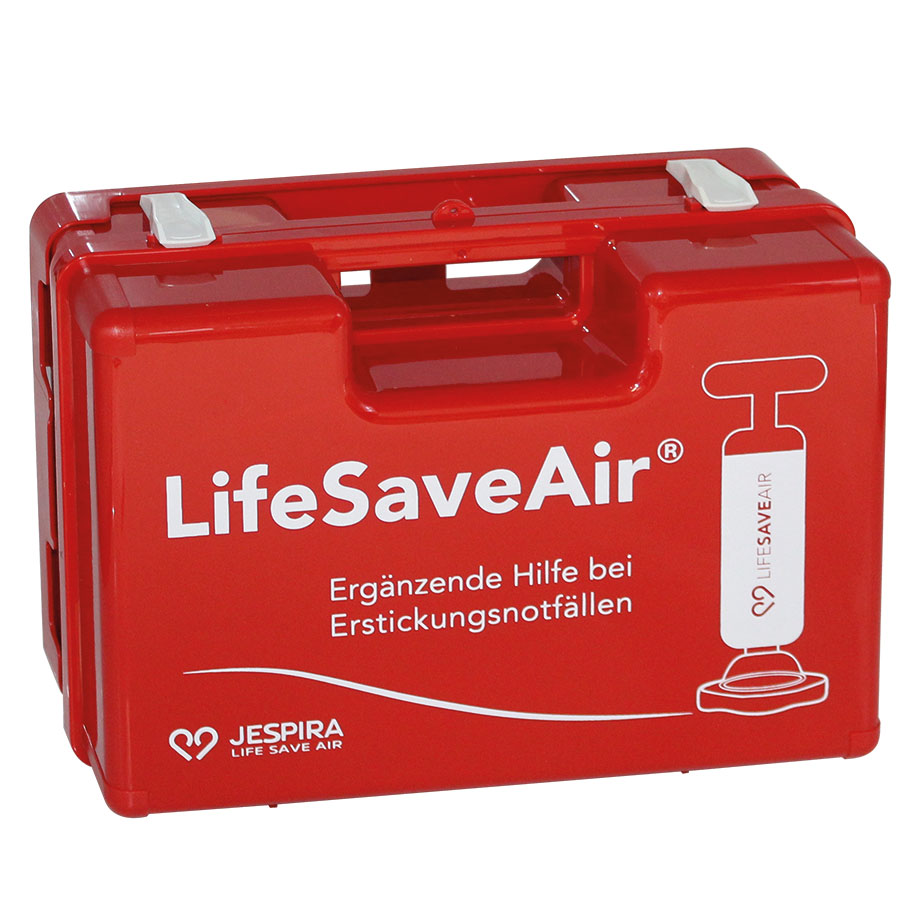 LifeSaveAir - medizinische Rettungspumpe für Erstickungsnotfälle, inkl. Koffer und Wandhalterung