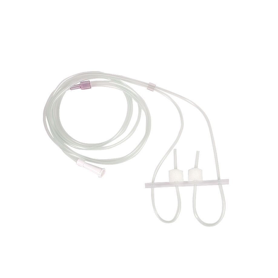 Nasal cannula with connecting tube and sealed compress
