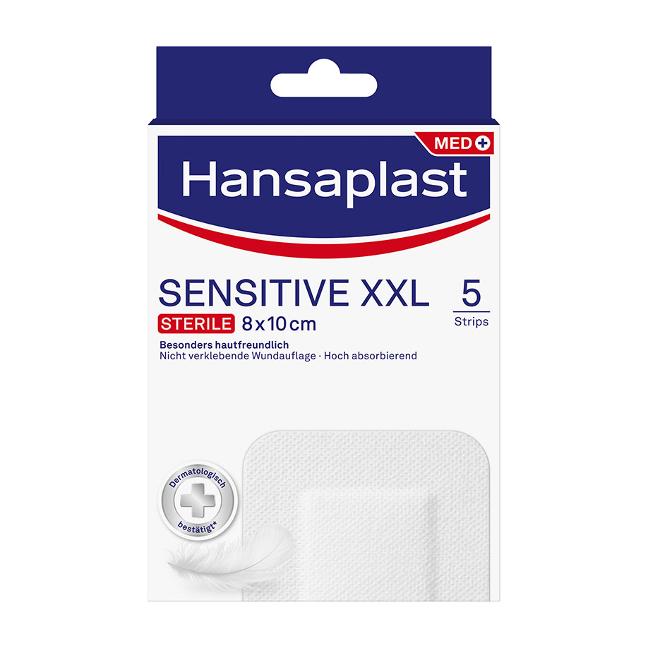 Hansaplast Sensitive XXL Wundverband, 8 x 10 cm, steril (5 Stck.)