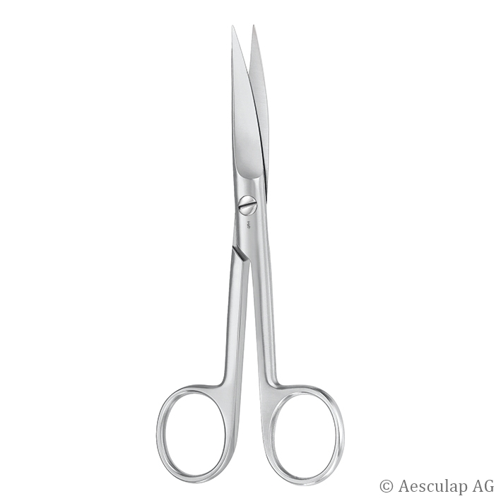 chir. Schere, gebogen, spitz/spitz,