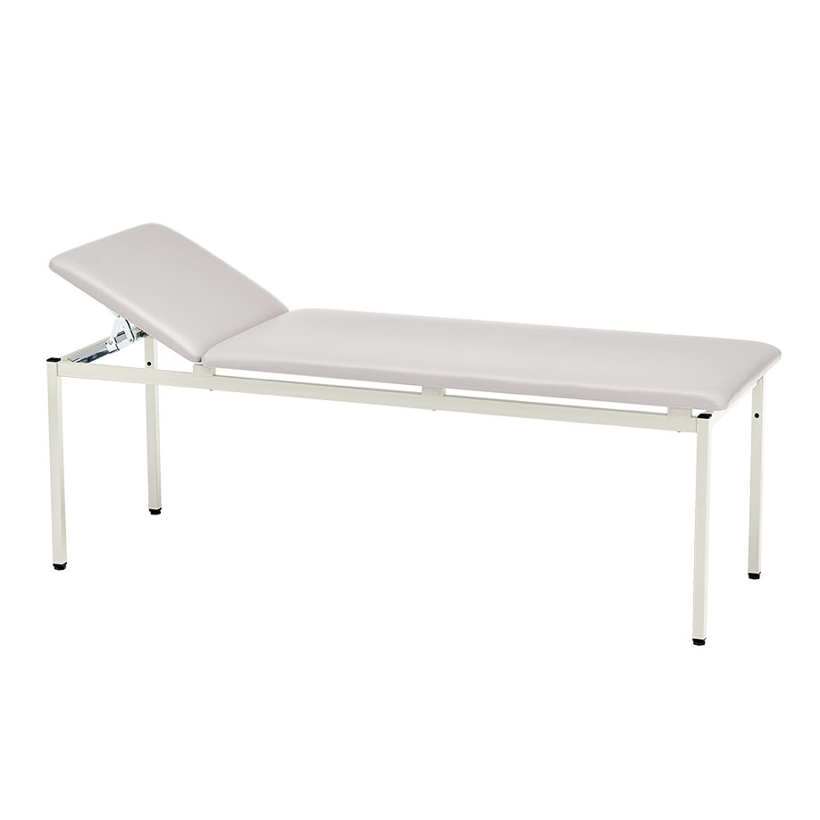 Untersuchungsliege classic silbergrau, grauweiß lackiert, inkl. Rollenhalter