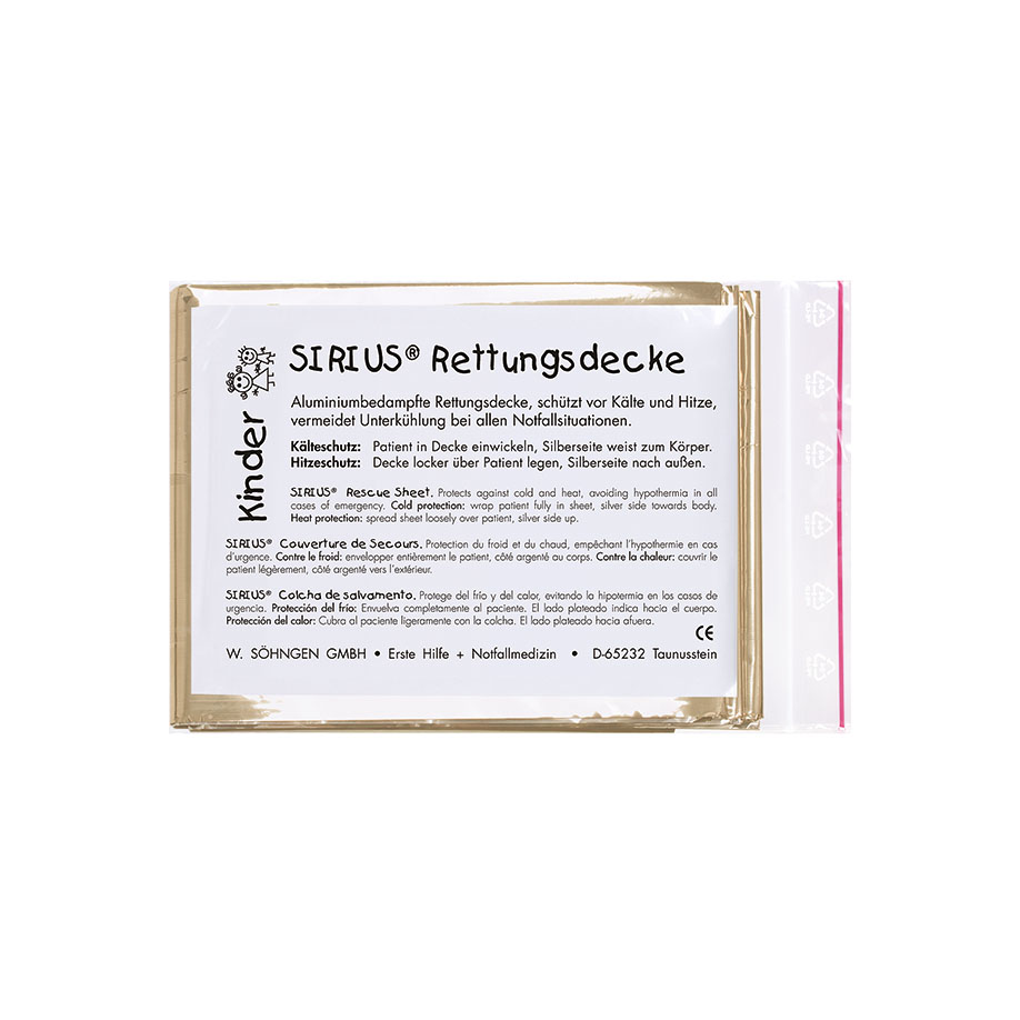 SIRIUS rescue sheet children  silver/gold approx. 160 x 120 cm