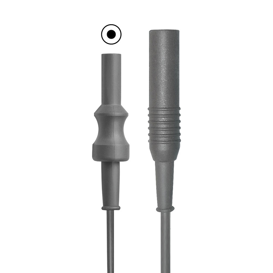 Bipolar cable, straight plug, small coaxial plug, 3 m