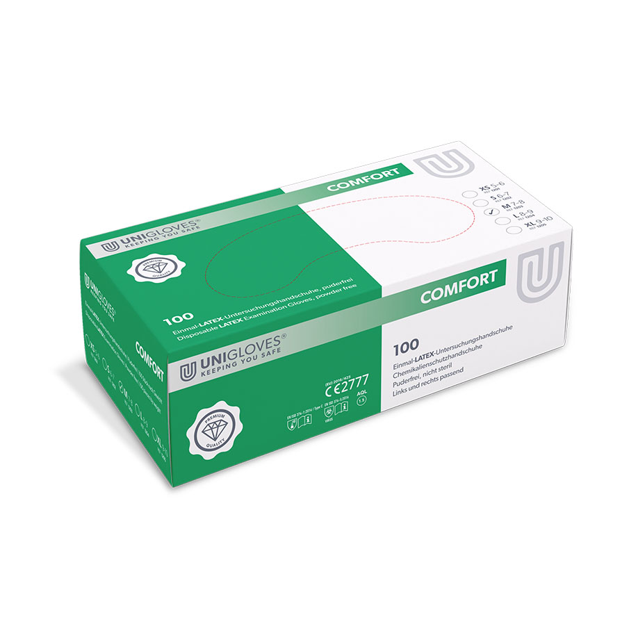 COMFORT Latex U.-Handschuhe Gr. M