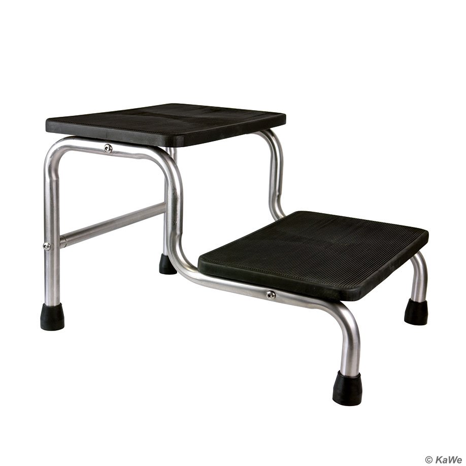 Fußauftritt aus Edelstahl, 2-stufig,