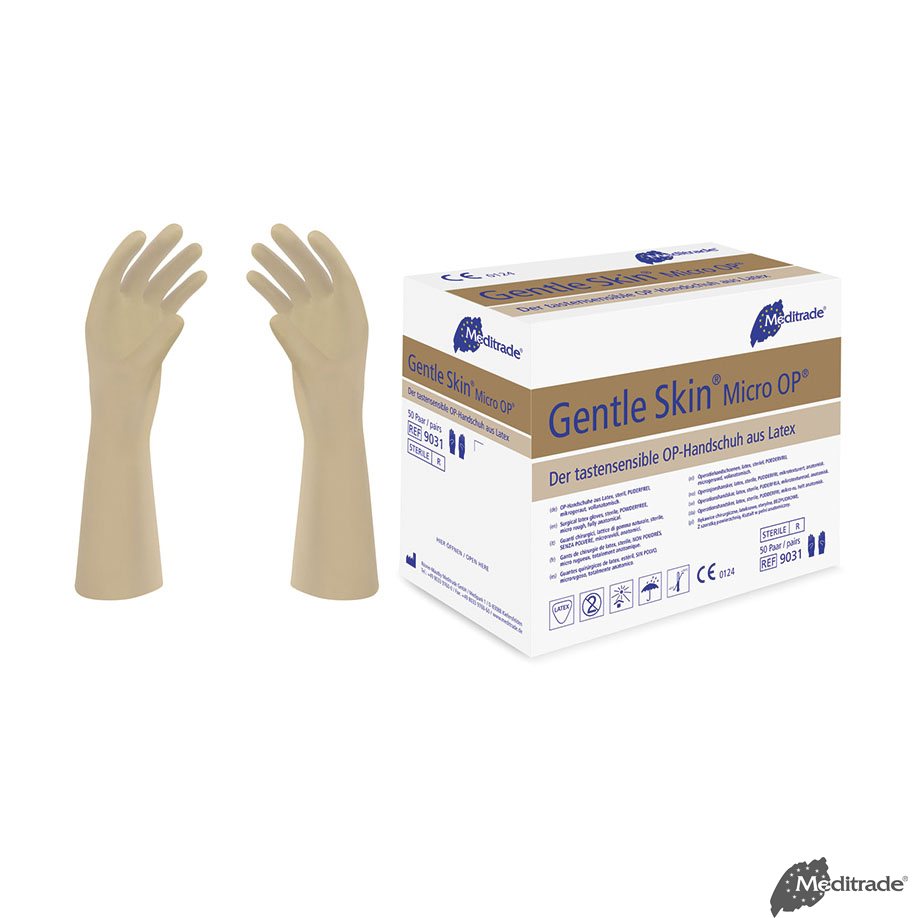 Gentle Skin Micro OP-Handschuhe Latex, PF, steril, Gr. 6,5 (50 Paar)