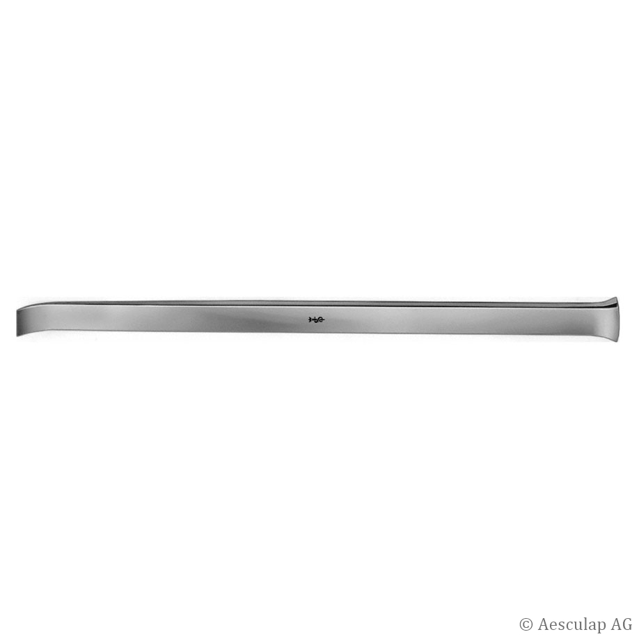 OBWEGESER osteotome, curved,  without handle, 235 mm long, 11 mm wide