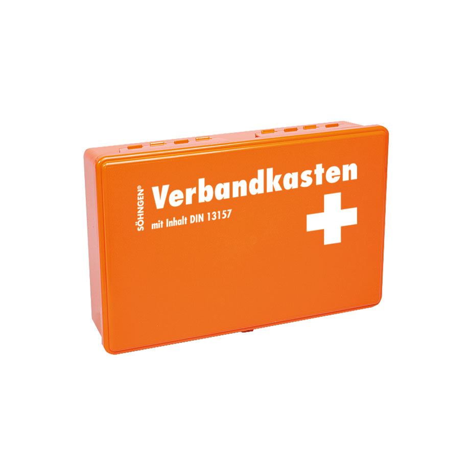 First Aid Box KIEL empty, plastic, orange