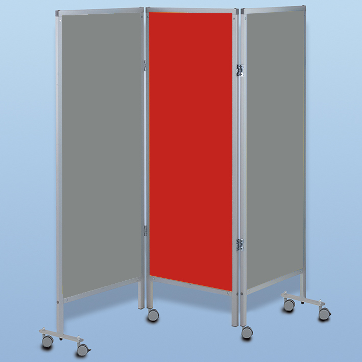 Wandschirm 3-flügelig, fahrbar,