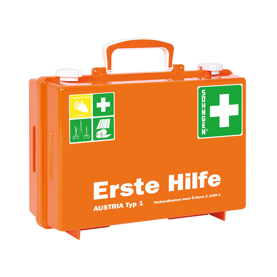 First Aid Case SN-CD orange with filling Ö-Norm Z 1020-1