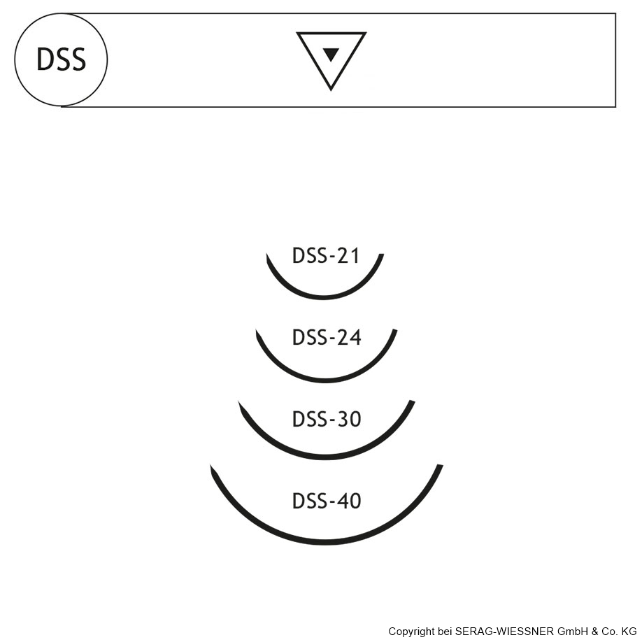 SERALON DSS-15 5/0=1, blau, Nahtmaterial Fadenlänge 50 cm (24 Stck.)