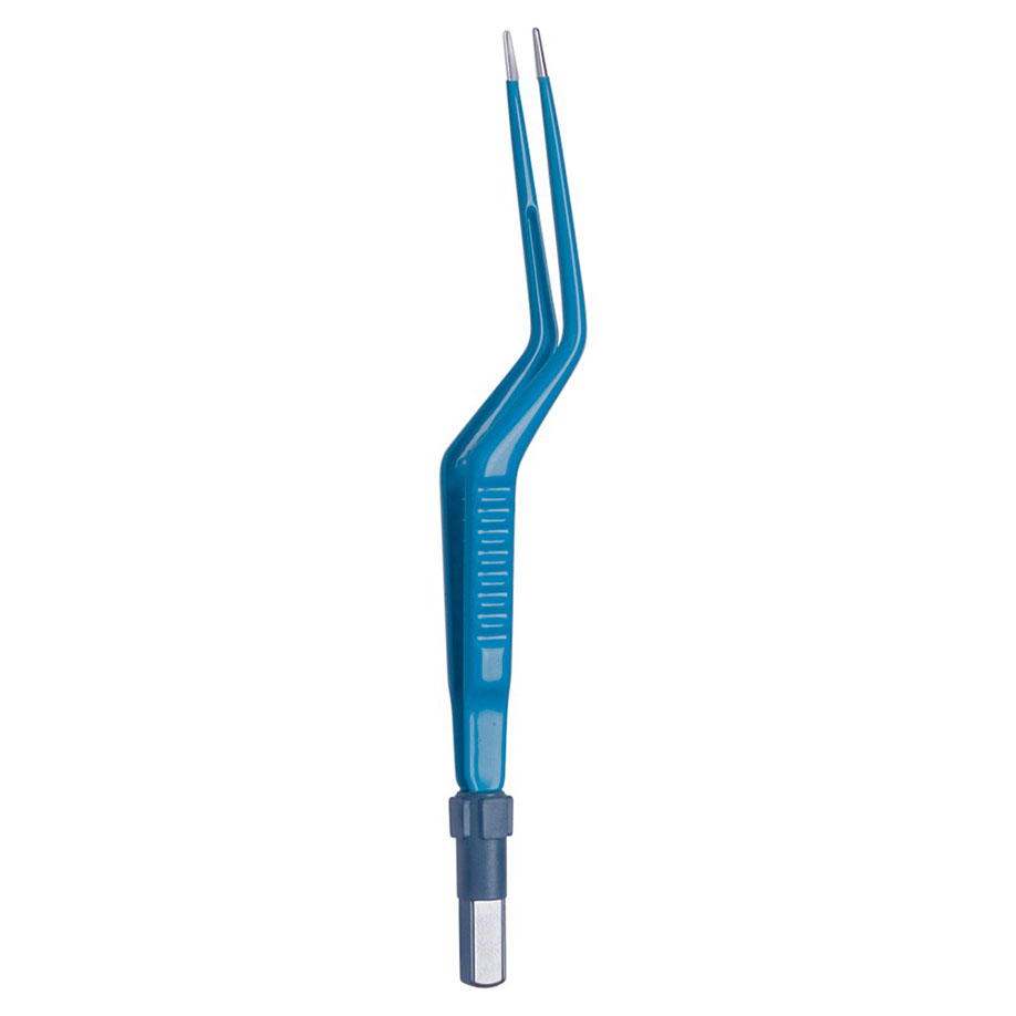 Bipolar forceps, bayonet-shaped blunt, 1.2 mm, 20 cm long