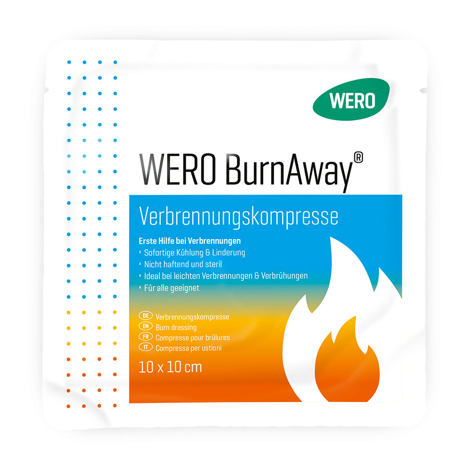 WERO BurnAway Verbrennungskompresse 10 x 10 cm