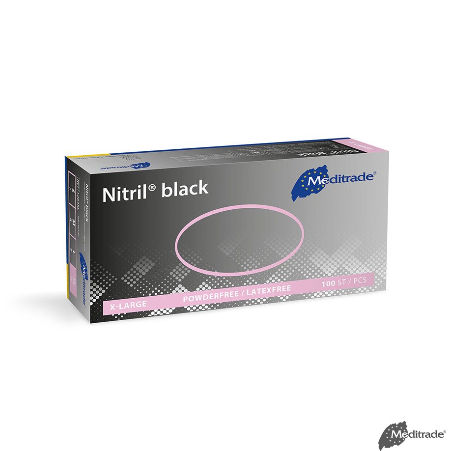 Nitril black U.-Handschuhe, PF,