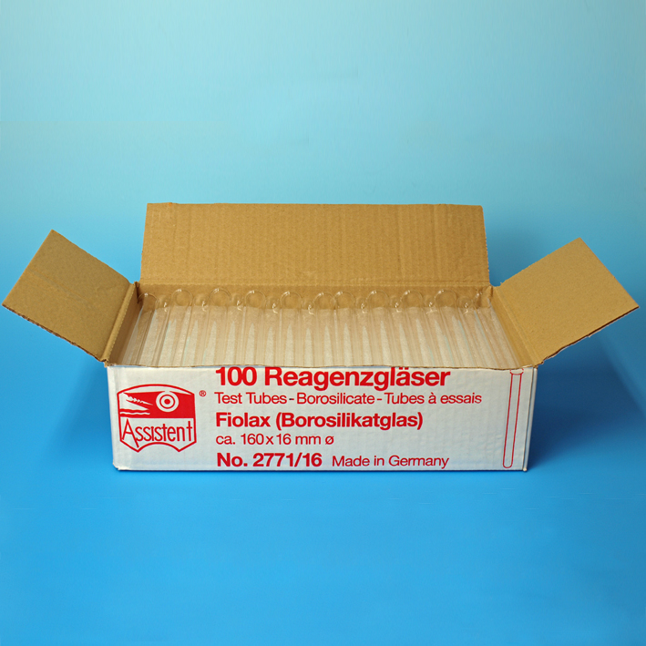 Reagenzgläser aus FIOLAX, gebördelter