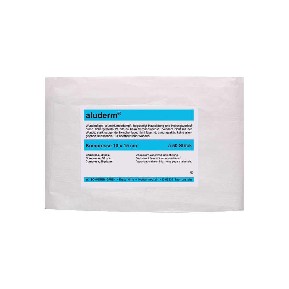 aluderm Compresses sterile approx. 10 x 15 cm (50 pcs.)