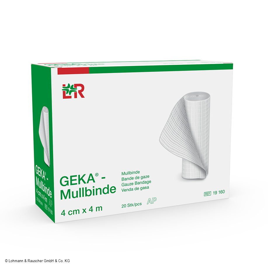 Geka Mullbinden 4 m x 4 cm, lose (20 Stck.)