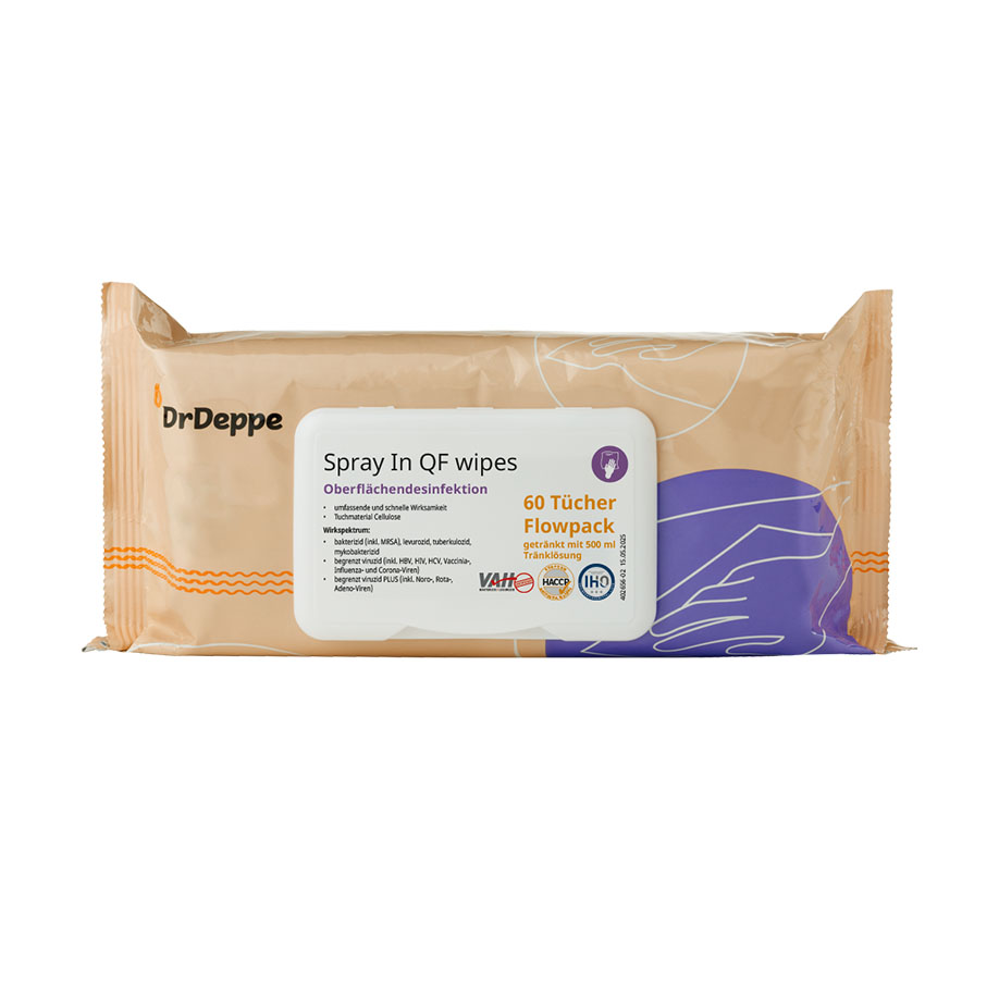 Spray In QF wipes FlowPack (60 pcs.) Surface disinfectant, alcohol-based