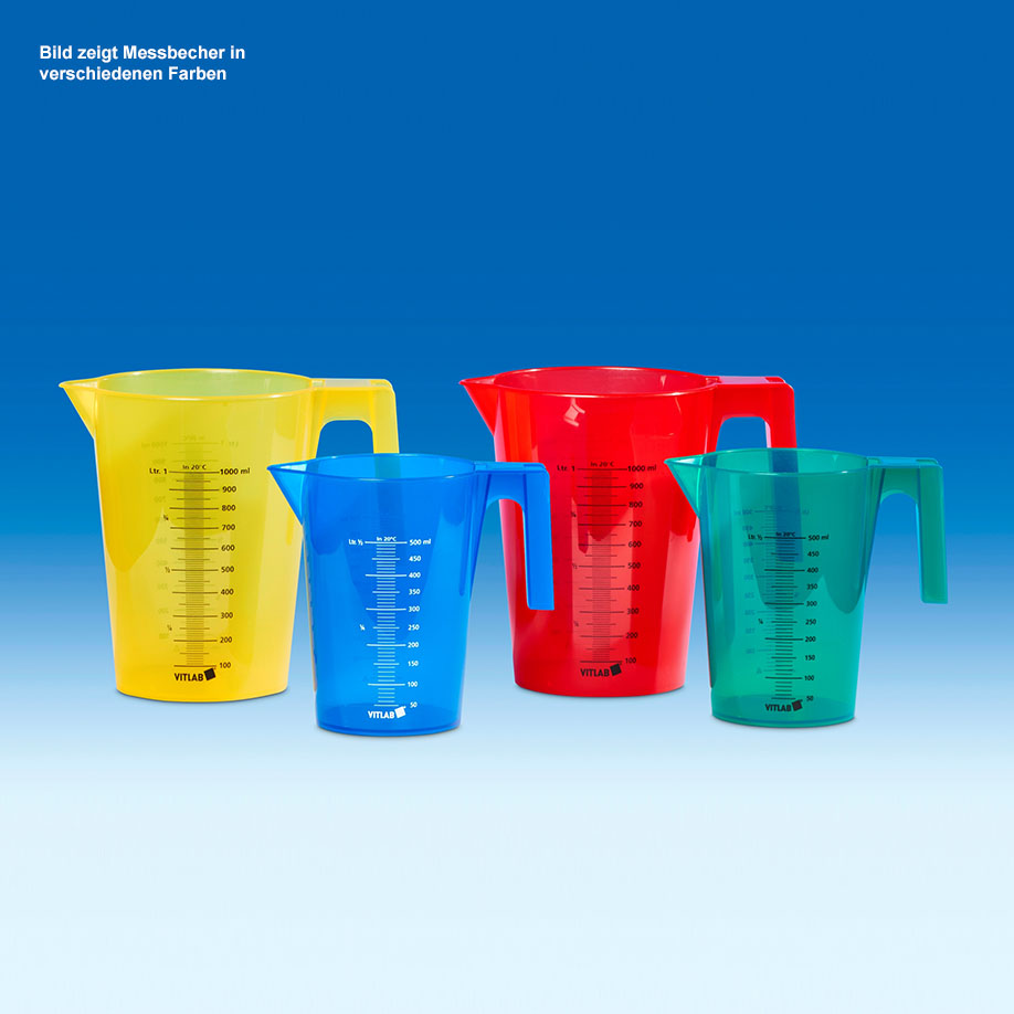 Messbecher stapelbar, rot, PP, 1000 ml