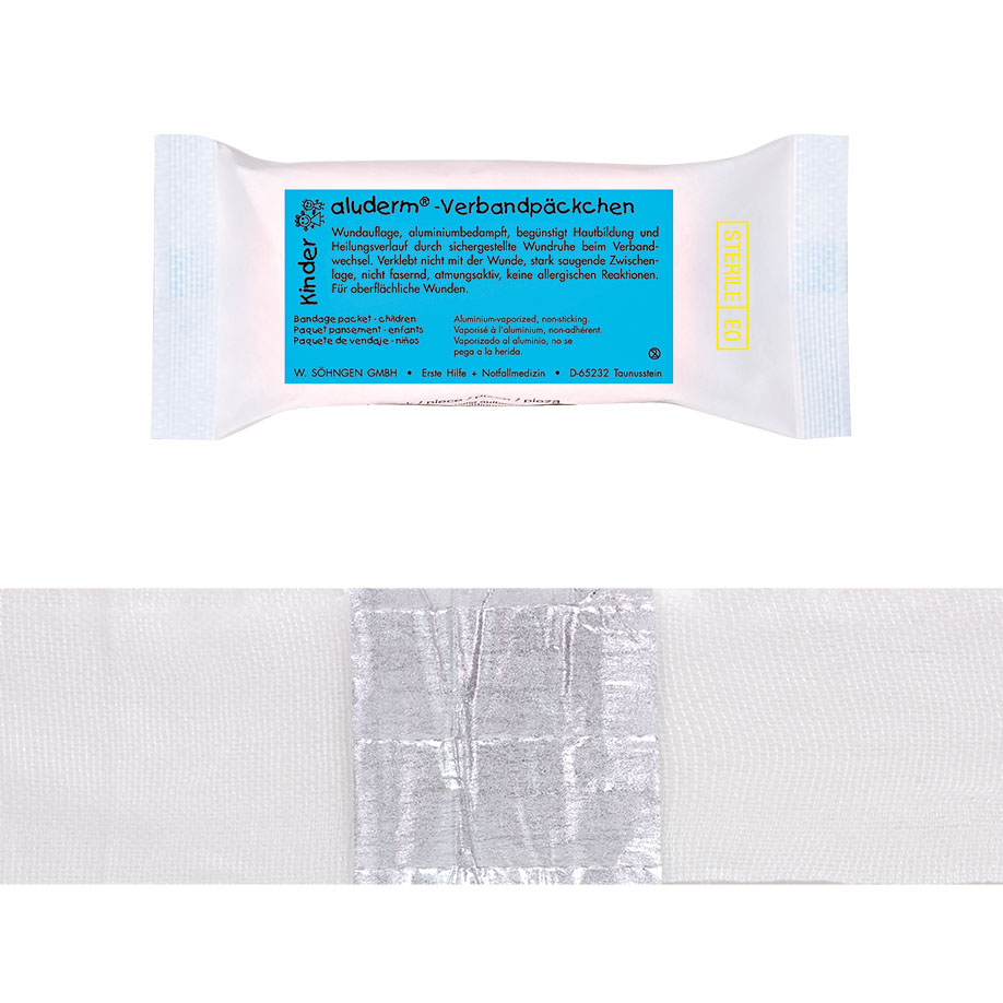 aluderm children Bandage Packet large, sterile approx. 2 m x 8 cm
