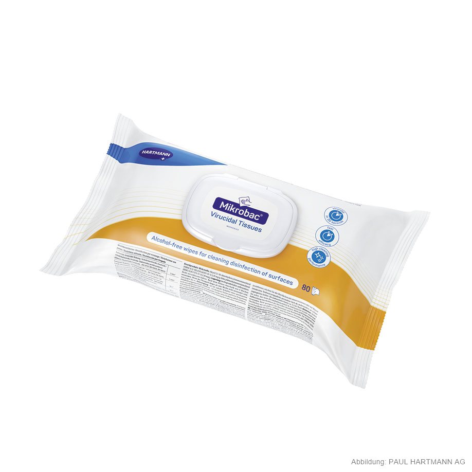 Mikrobac Virucidal Tissues Flowpack Desinfektionstücher (80 T.)