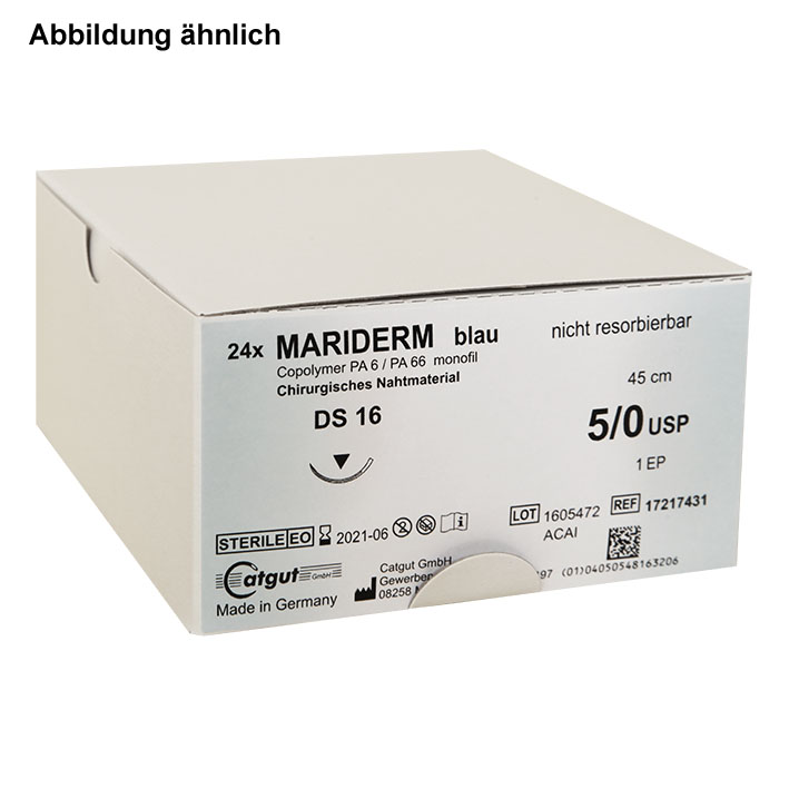 MARIDERM DS 24 2/0=3, blau, monofil,