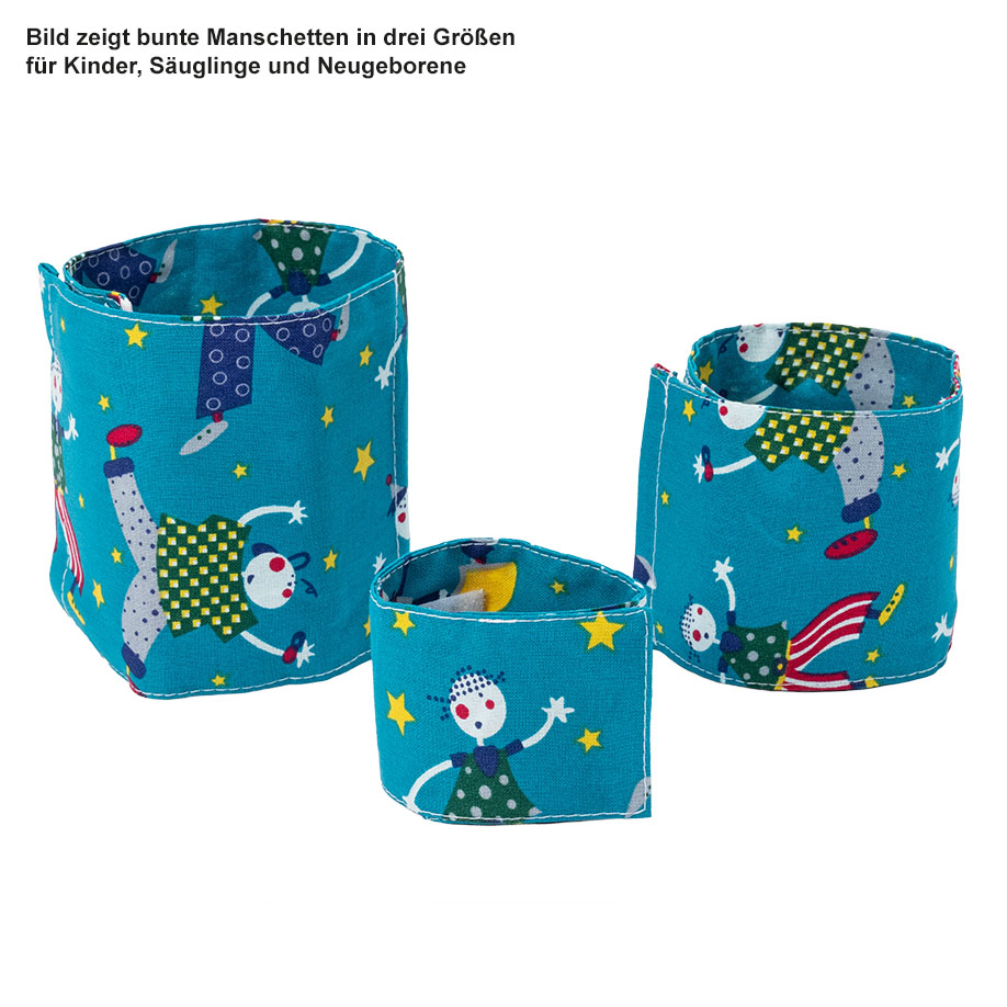 Klettenmanschette für Kinder kpl. 1-Schlauch, bunt