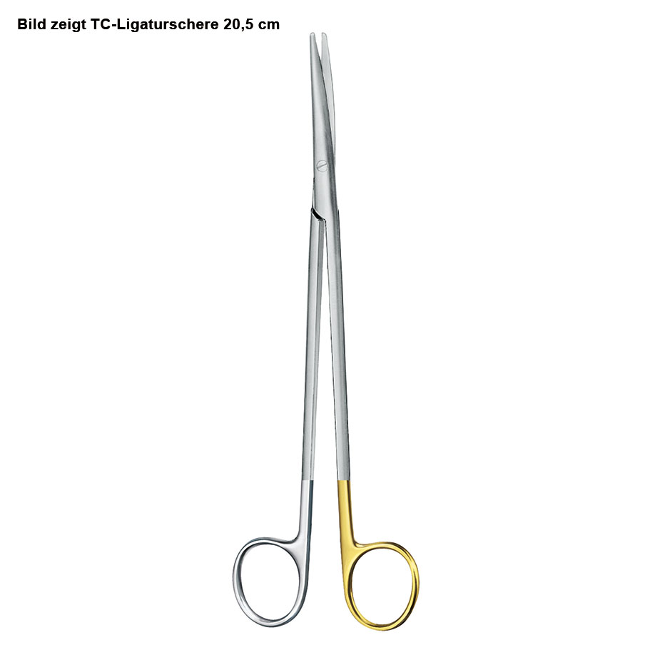 TC-Ligaturschere 18 cm gebogen, gezahnt