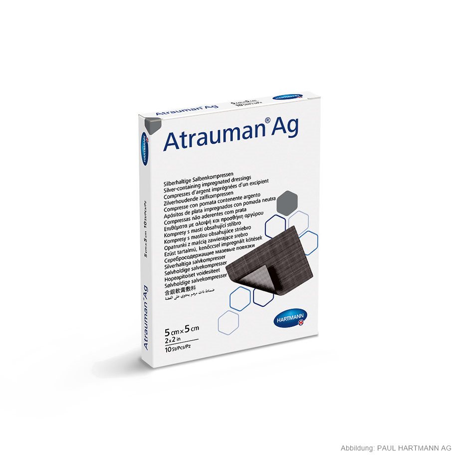 Atrauman Ag Salbenkompressen steril 5 x 5 cm (10 Stck.)#499601#