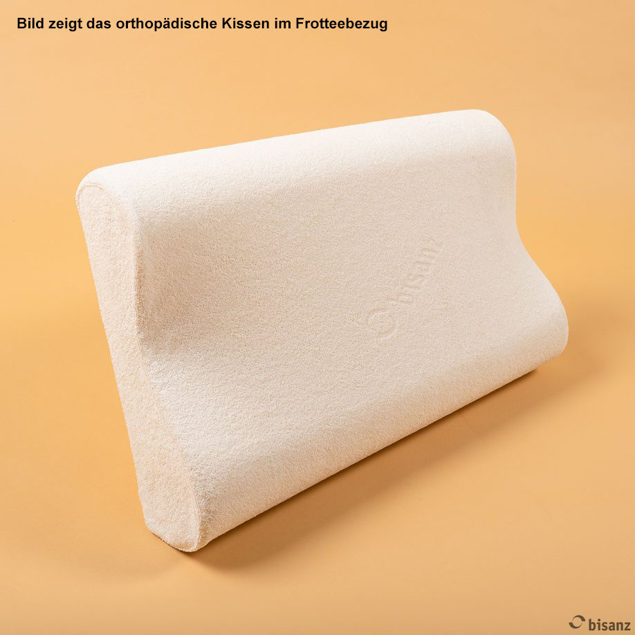 orthopädisches Kopfkissen Visco soft 60 x 36 x 8 cm, mit PU-Bezug weiß mit RV
