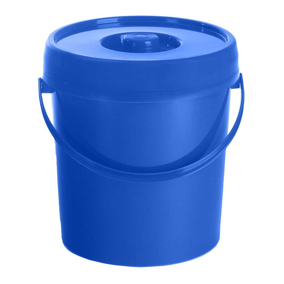 Eimer mit Stülpdeckel und Kunststoffbügel blau 11 Ltr.