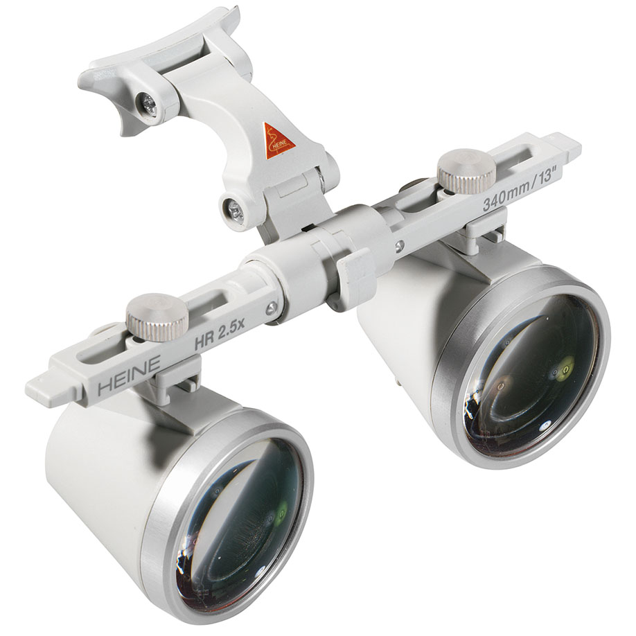 Optiken mit i-View Lupenträger für S-FRAME im Koffer, HR2,5X/340 mm