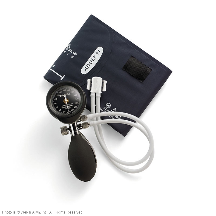 DuraShock Blutdruckmessgerät DS55 schwarz, Ø 50 mm, verchromt, 2-Schlauch,