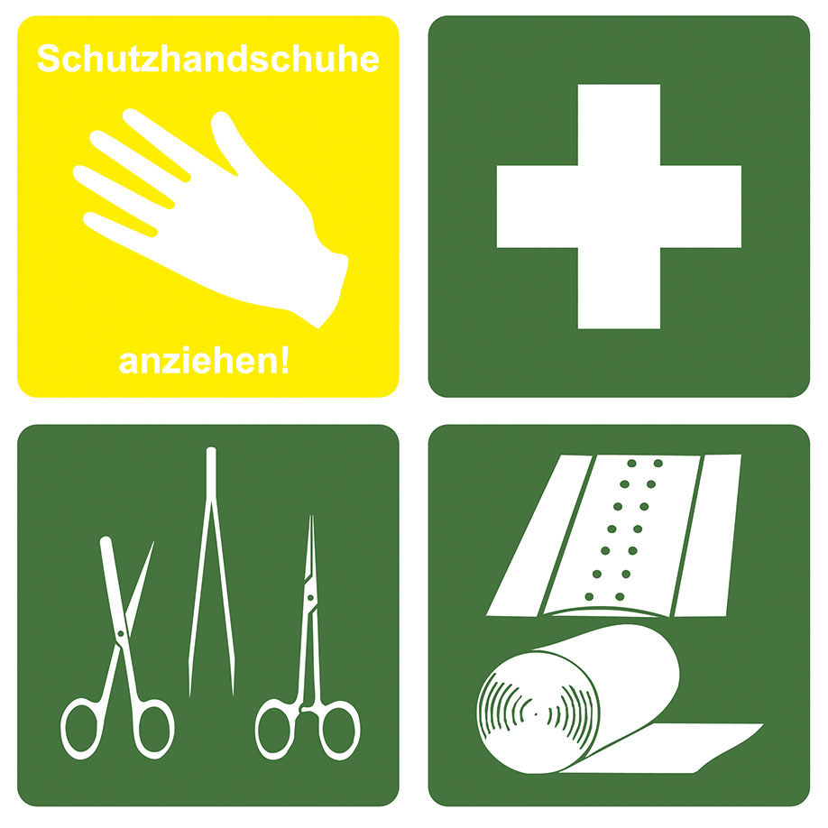 Pictogram First Aid 4, 4 subjects, approx. 70 x 70 mm