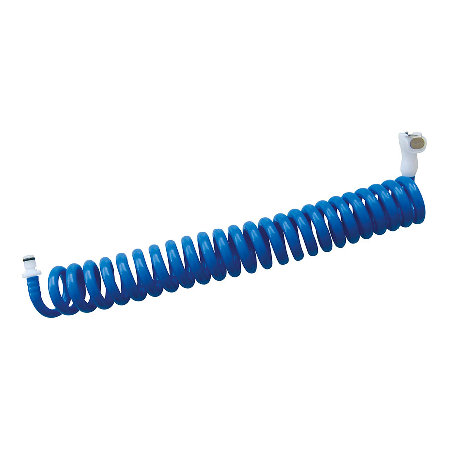 Spiral-Verbindungsschlauch für Manschettenkanal, mit Schnellverschlusskupplung, blau, 3 m