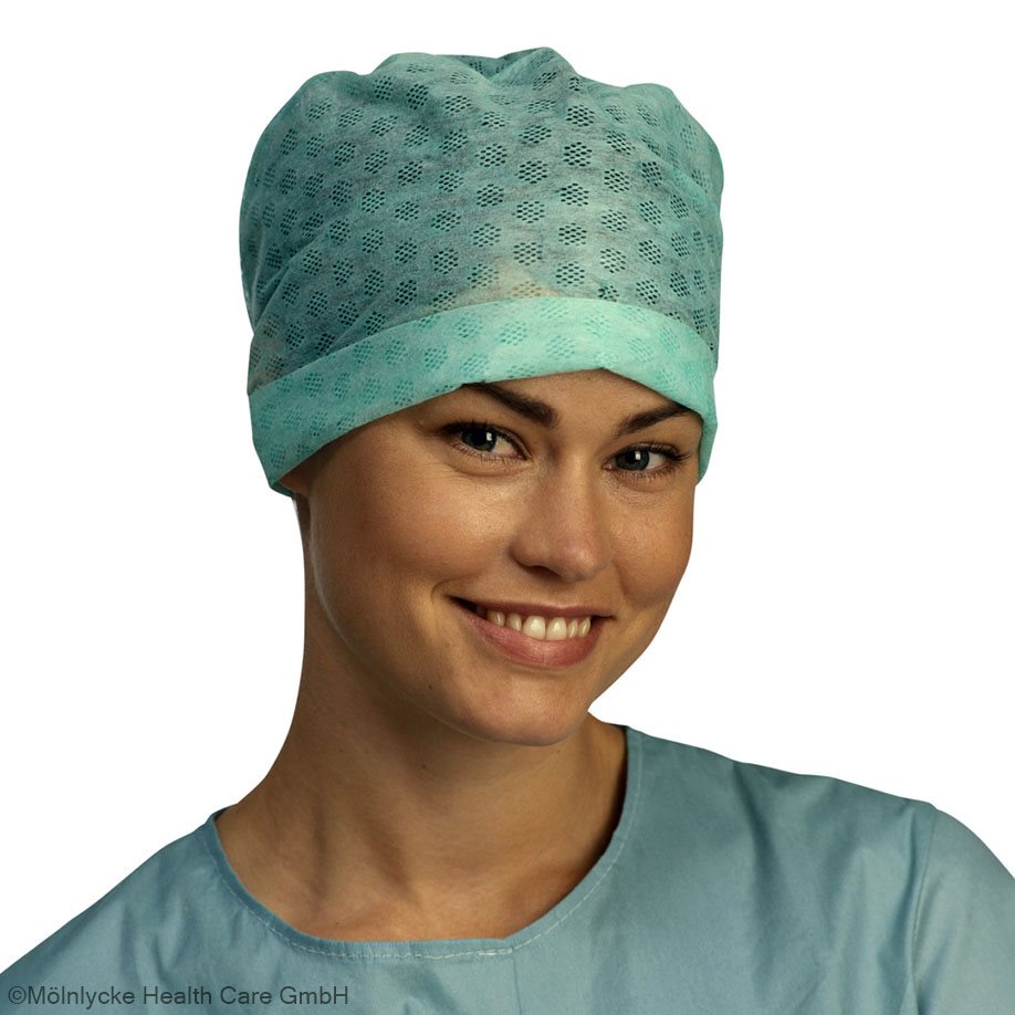 Barrier surgical caps Chic green (100 pcs.)