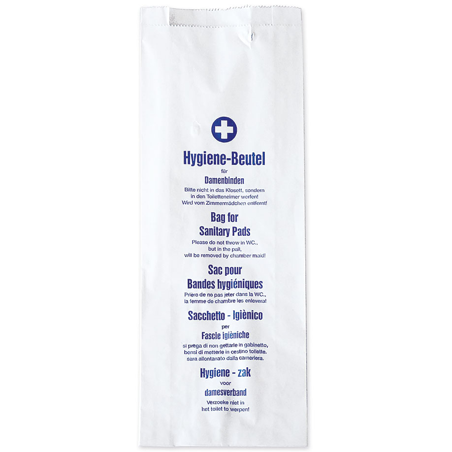 Hygienebeutel mit Seitenfalte, weiß