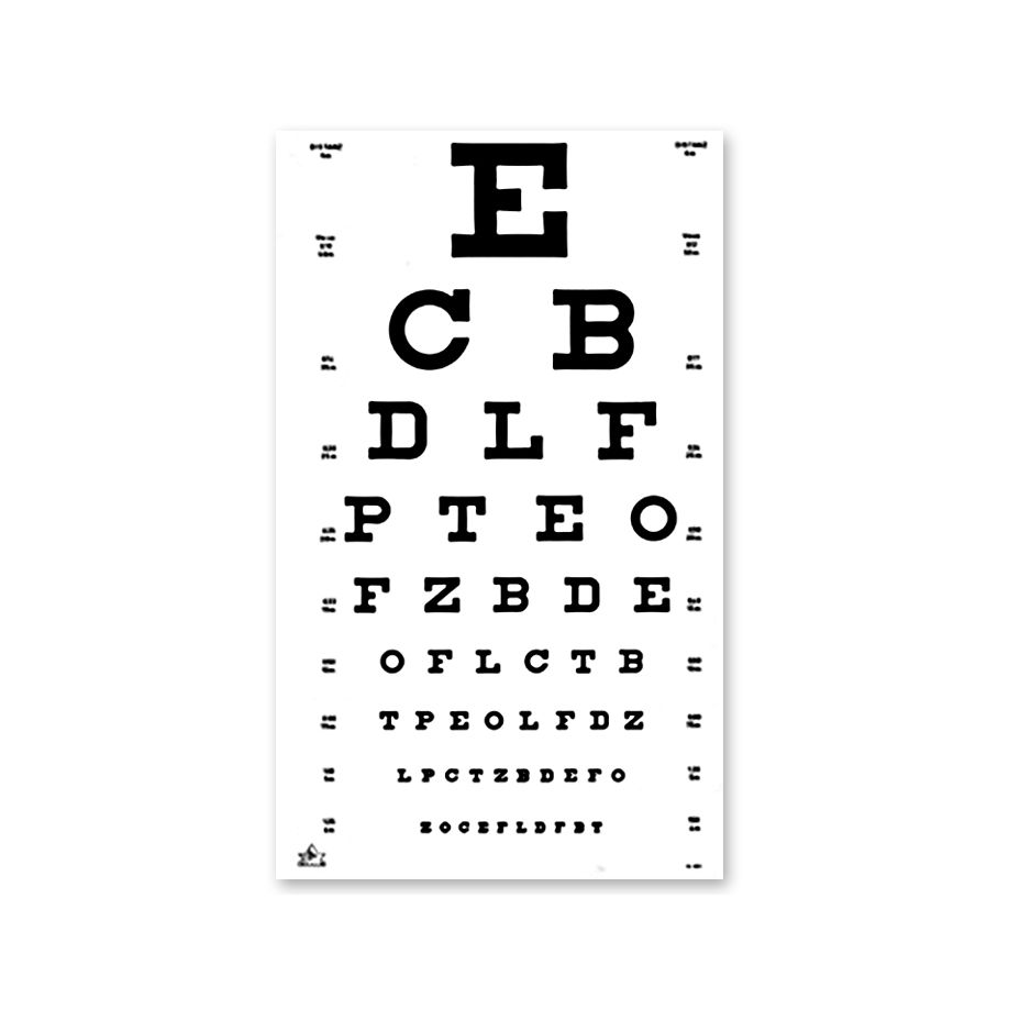 Alphabets Eye Testing Chart, Plastic