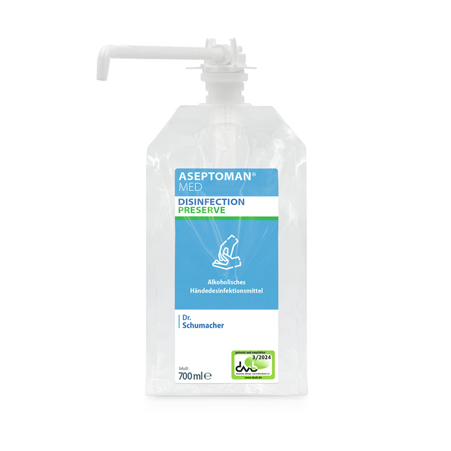 Aseptoman med ESH Vacu-Bag 700 ml, Händedesinfektion, mit langer Pumpe