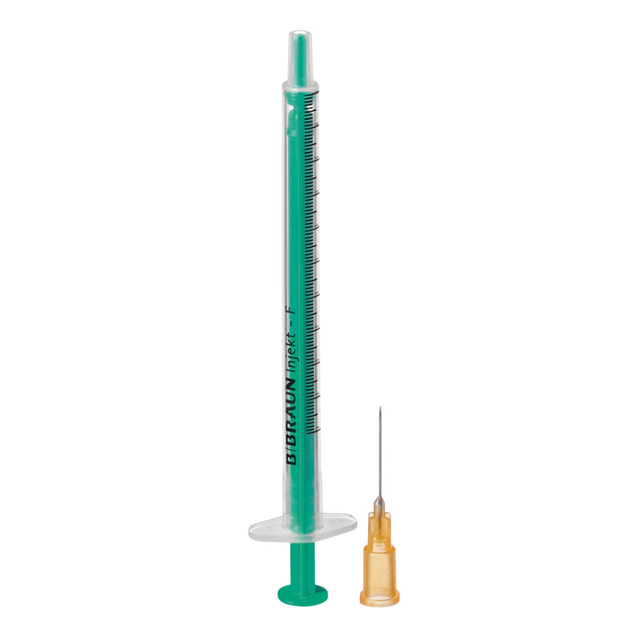 Injekt F Duo syringes 1 ml (100 pcs.) with needle 0.50 x 16 mm