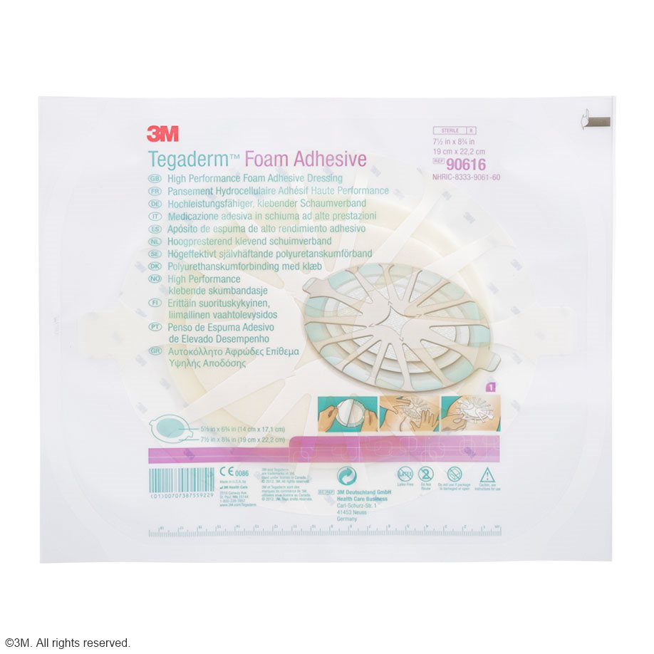 3M Tegaderm Foam Adhesive Schaumverband oval, m. Kleberand,19 x 22,2cm (5 Stck.)