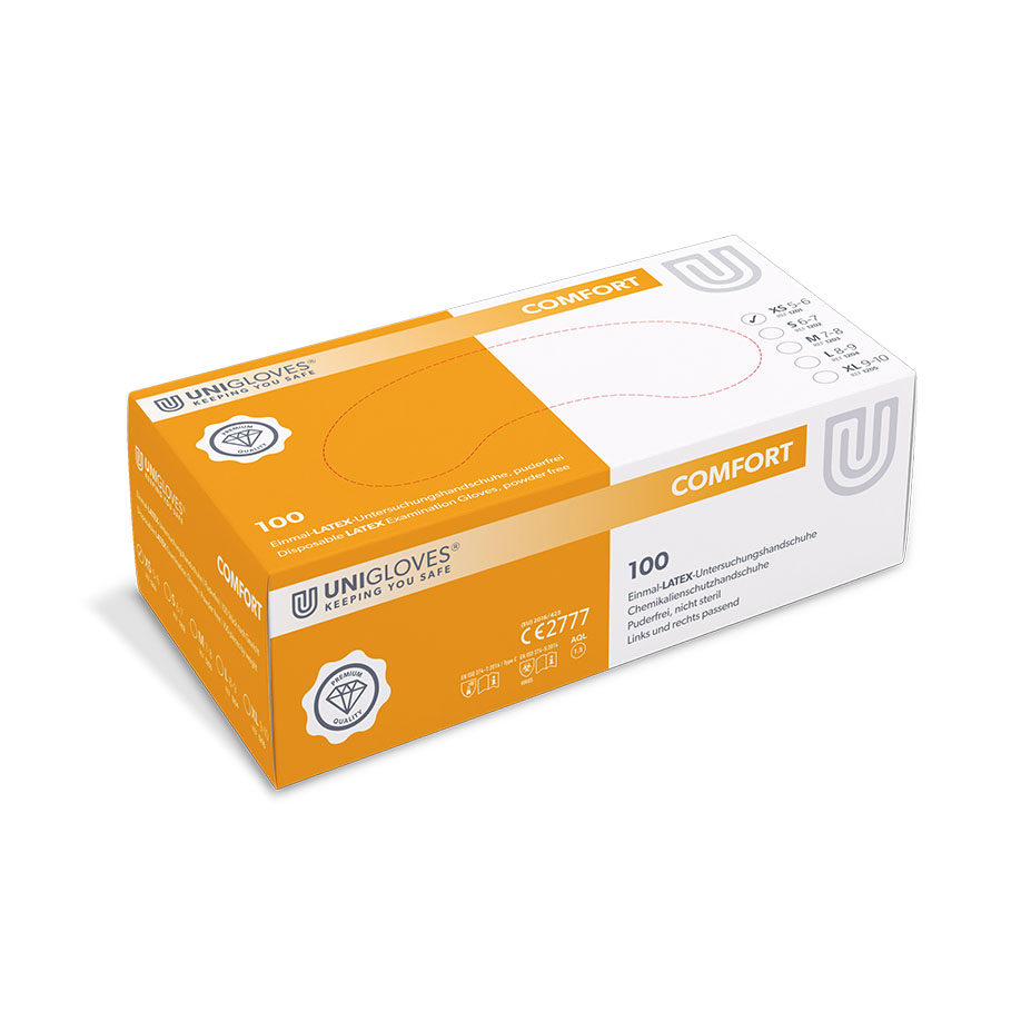 COMFORT Latex U.-Handschuhe Gr. XS