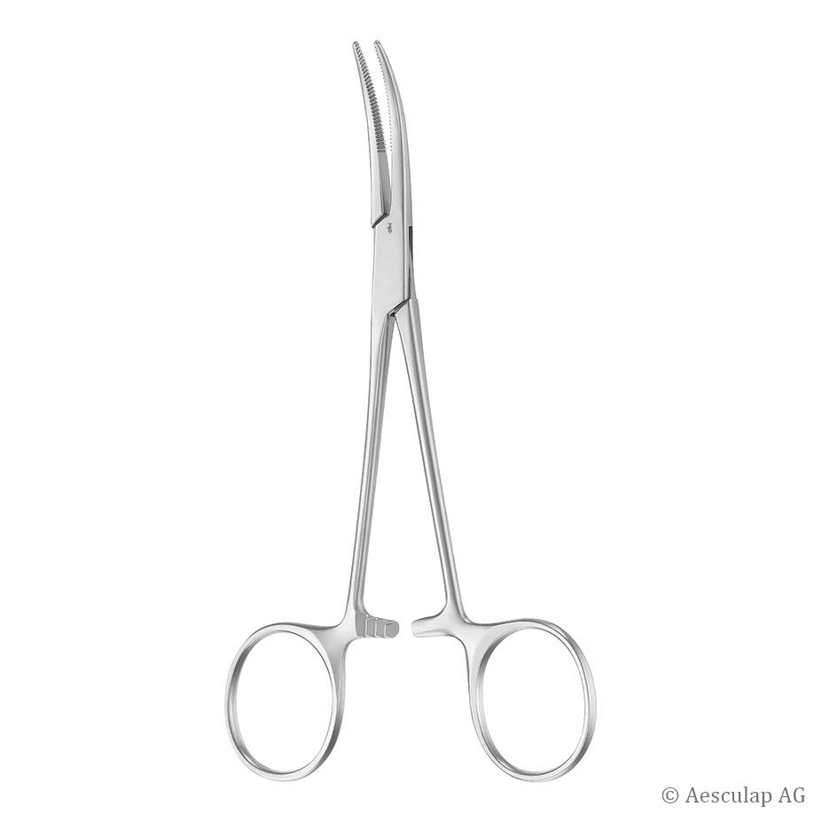 KELLY Arterial Clamp, Curved, 14 cm, fine grooved