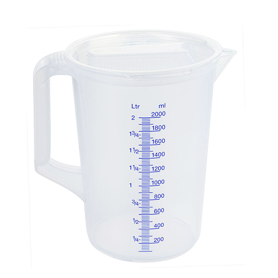 Messbecher mit Deckel, 2 Ltr., aus Polypropylen