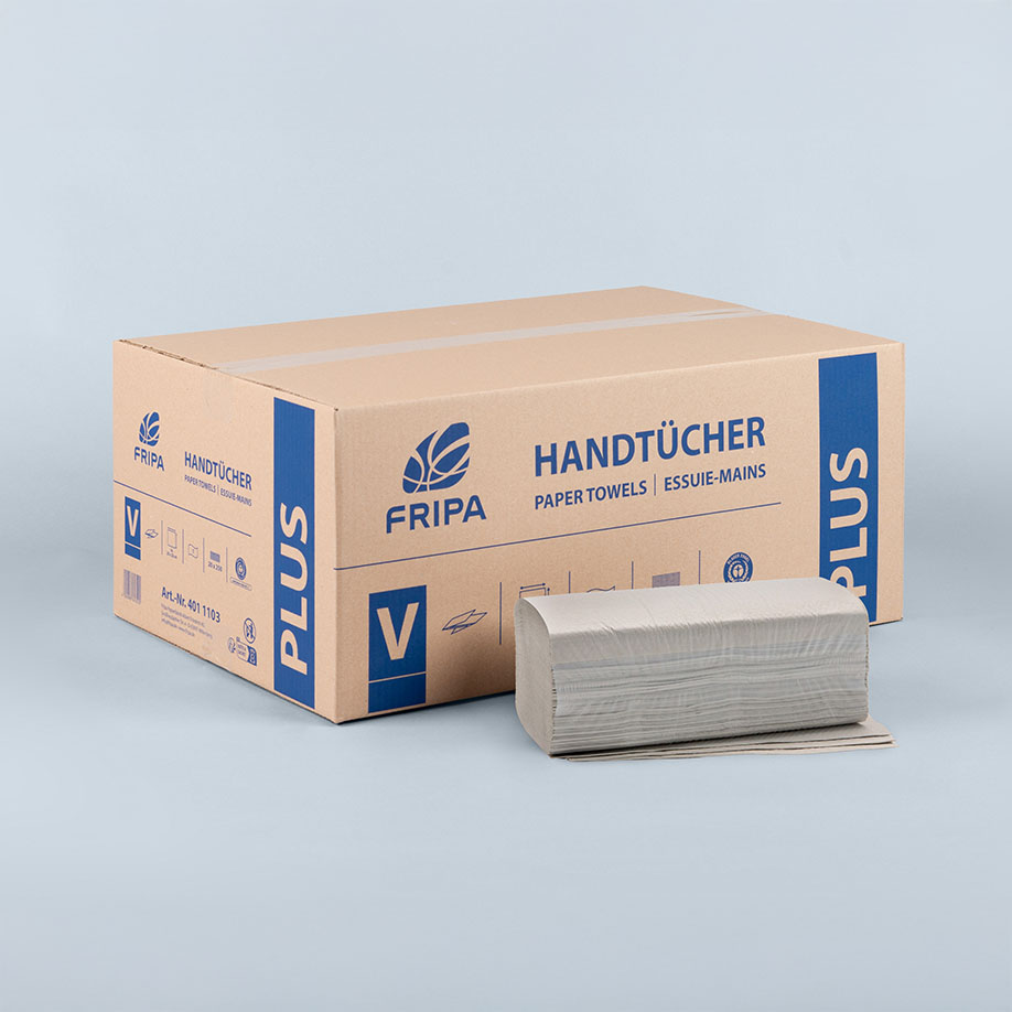 Fripa - paper towels Plus 1-ply naturell 25 x 23 cm (20 x 250 pcs.)