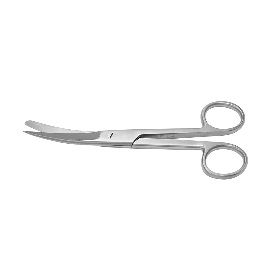 chir. Schere gebogen, spitz/stumpf,