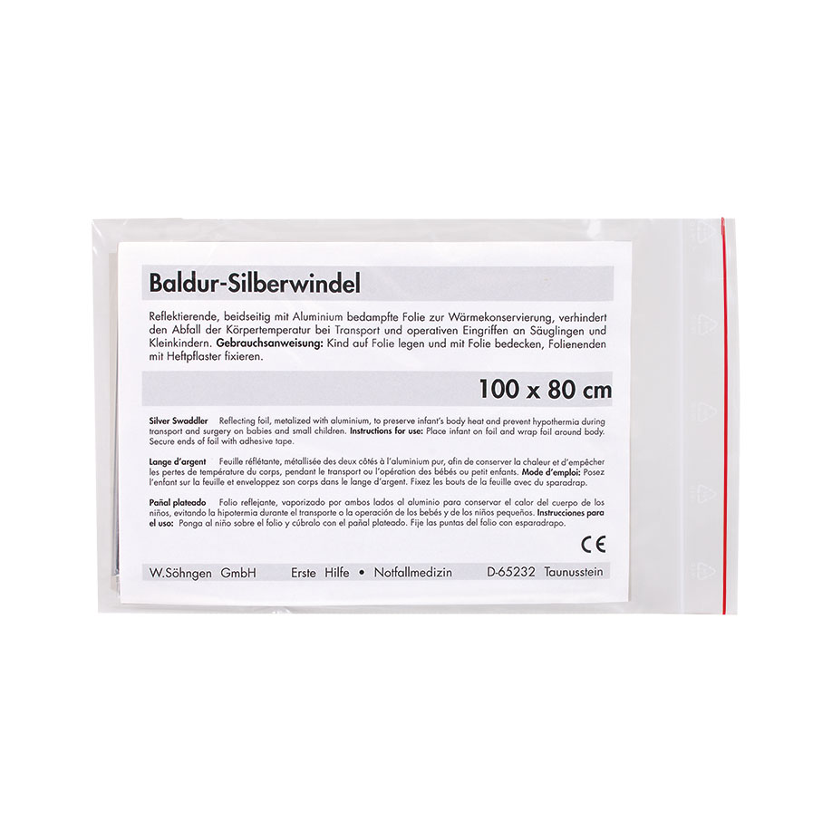 BALDUR silver swaddler 1 m x 80 cm