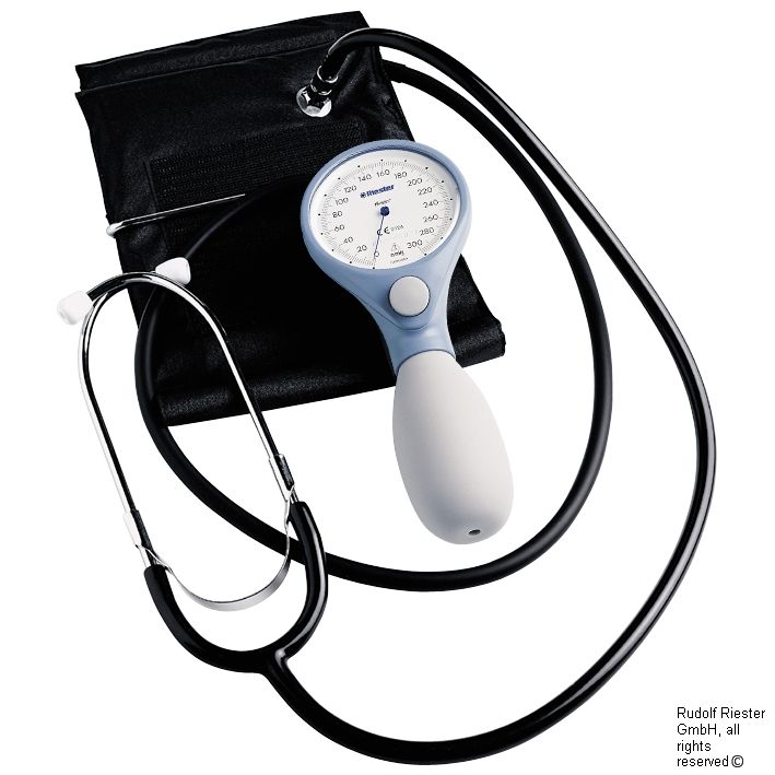 ri-san Blutdruckmessgerät Ø 64 mm blau mit Stethoskop, 1-Schlauch,